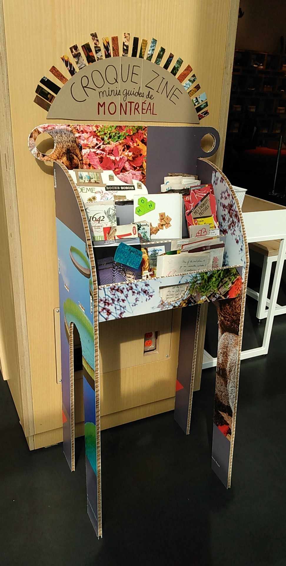 A shelf with homemade zines