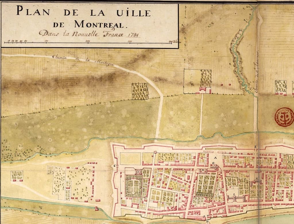 Map of the city of Montreal in 1781.