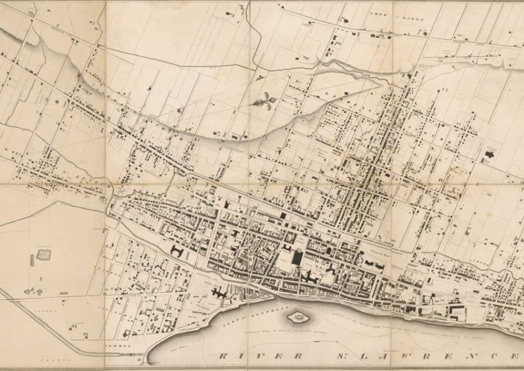 Plan de Montréal en 1825