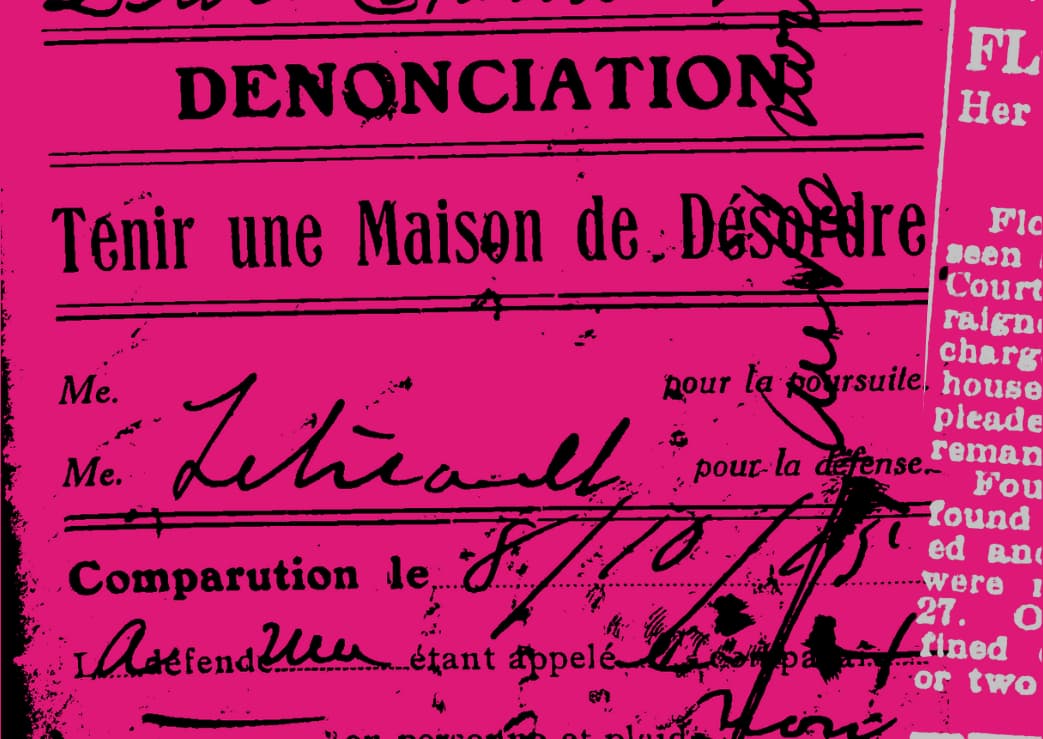 Documents d'archives en lien avec le travail du sexe à Montréal