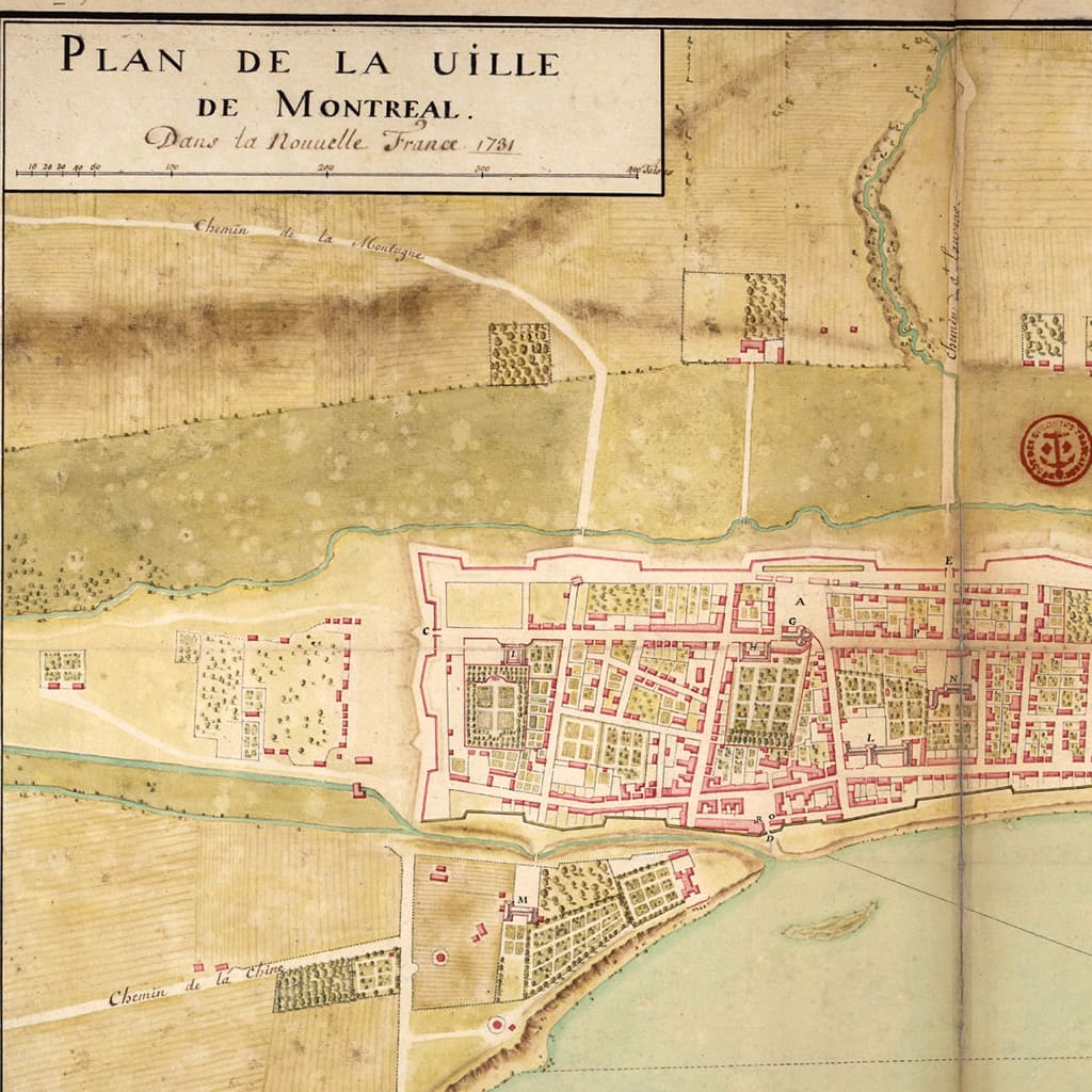 Plan de la ville de Montréal en 1781.